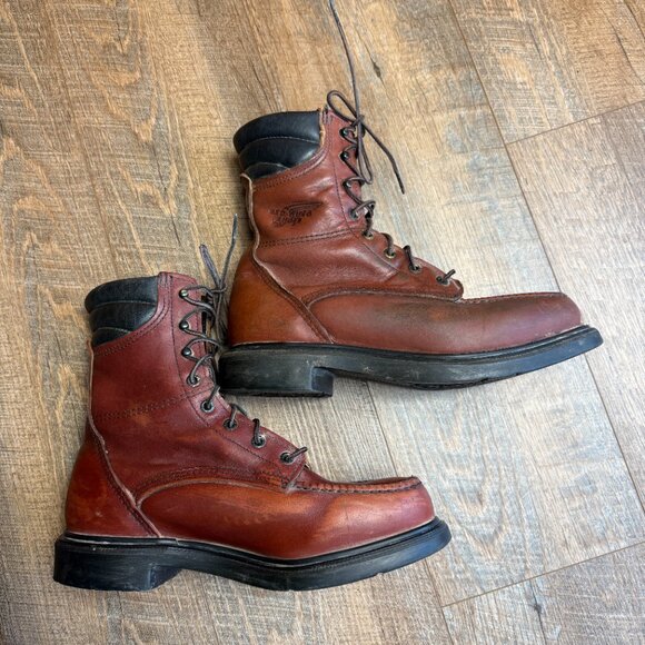 Red Wing 402 Leather Made USA UNION Super SoleSoft Toe Work Boots Mens 7.5 D main image 12
